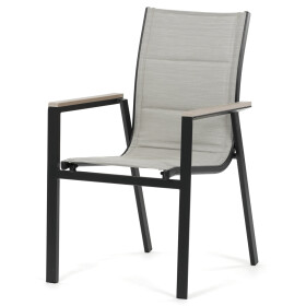 Židle zahradní béžový textilen, hliník, černá barva