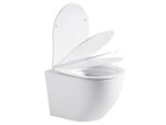 CERANO - WC závěsné Cesso, Rimless - bezokrajové splachování + Slim/SoftClose sedátko - bílá matná - 49x36 CER-417353