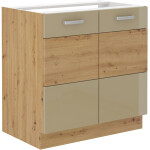 Spodní skříňka pod dřez Artisan 80 ZL 2F BB Barva korpusu: Dub artisan, Barva dvířek: Cappucino lesk