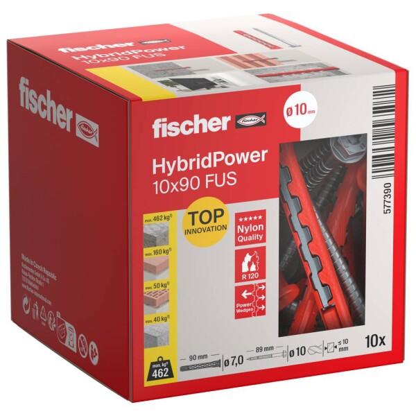 Fischer 577390 HybridPower sada hmoždinek 90 mm 10 ks