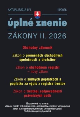 Aktualizácia II/1 2026 Obchodný zákonník