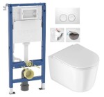 GEBERIT DuofixBasic s bílým tlačítkem DELTA21 + WC DEANTE Jasmin se sedátkem RIMLESS 458.103.00.2 21BI JA1