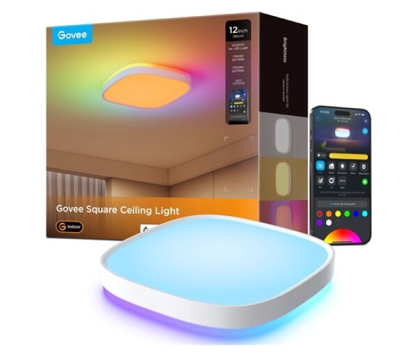 Govee RGBICWW Smart čtverhranné stropní světlo 2400lm 30cm Matter