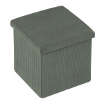 Taburet s úložným prostorem, zelená manšestrová látka