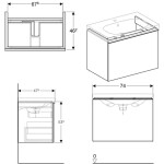 GEBERIT - Acanto Skříňka pod umyvadlo 75 cm, lesklá bílá 500.611.01.2