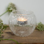 Storefactory Skleněný svícen na čajovou svíčku Skirebo Large, čirá barva