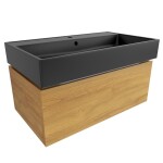 Koupelnová skříňka s umyvadlem SAT Feel 80x30x46 cm medový dub mat SATFEEL80DMU3 SATFEEL80DMU3