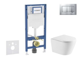 GEBERIT - Duofix Set předstěnové instalace, klozetu Nefia a sedátka softclose, tlačítko Sigma20, lakovaný chrom mat/chrom SANI11CA2106