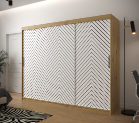 Šatní skříň Abi Jodelka 1 Barva korpusu: Dub artisan, Rozměry: 250 cm, Dveře: Bílá mat