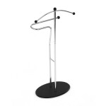 Němý sluha, výška 110 cm, masiv kaučukovník, černé moření, kov chrom