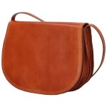 Prostorná dámská kožená crossbody taška Melinda, koňaková