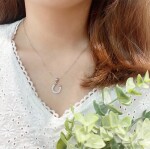 Elenys stříbrný rhodiovaný náhrdelník Třpytivá podkova pro štěstí