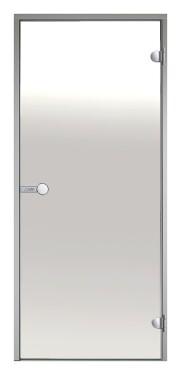 Dveře do parní sauny ALU HARVIA 9x21, čiré, 890x2090 mm, šedý rám CDA92104L