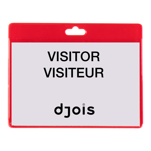 Djois jmenovka, 103 x 82,5 mm, červená, 30 ks