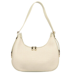 Stylová dámská koženková kabelka na rameno Agatha, krémová