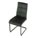 Židle jídelní, zelený samet, černá pohupová podnož