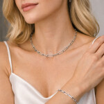 Dámský náhrdelník Alice z chirurgické oceli – řetízkový design, Stříbrná 50 cm