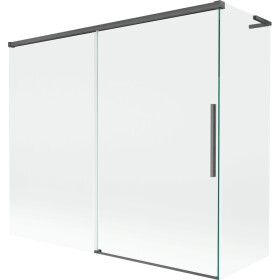 MEXEN/S - Rox L vanová zástěna 2-křídlová posuvná 180 + 90 x 150, transparent, grafit kartáčovaná 8C9L-180-090-66-00
