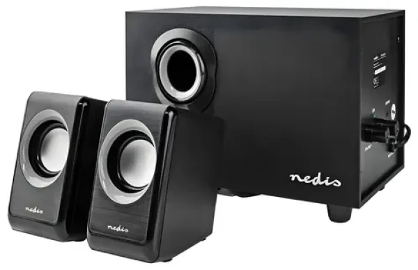 Nedis PC reproduktory černé / Reproduktory / 2.1 / 33 W / USB napájení / 3,5 mm jack (CSPR10021BK)