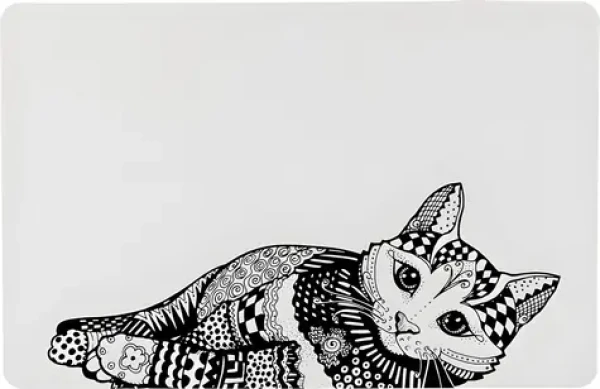 Trixie Podložka pod misky Zentangle 44x28 cm / Podložka pod misky / guma / protiskluzová (VAT008630)