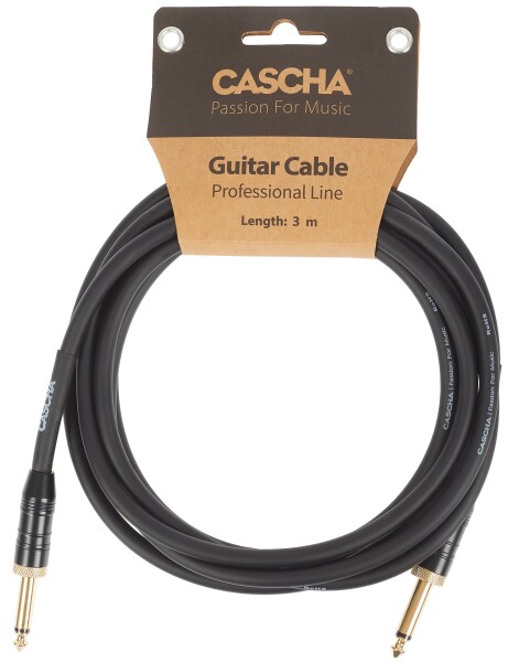 Cascha Professional Line Guitar Cable Straight Black 3 m