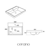 CERANO - Umyvadlo keramické Viano - nábytkové - bílá lesklá - 50,8x46,4 CER-680379