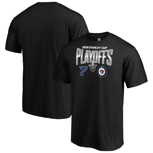 Fanatics Pánské Tričko St. Louis Blues vs. Winnipeg Jets 2019 Stanley Cup Playoffs Matchup Checking The Boards Velikost: