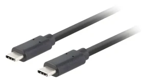 Lanberg USB-C černá / Kabel USB-C / USB 3.2 Gen 2 / 1 m / 10 Gbit/s / 100 W PD (CA-CMCM-32CU-0010-BK)