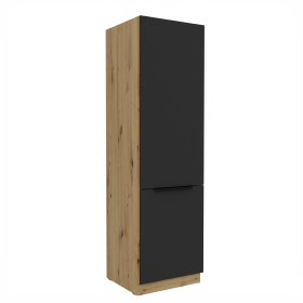 Vysoká skříňka pro vestavnou lednici Aria 60 LO-210 2F Barva korpusu: Dub artisan, Barva dvířek: BL - Black AFM