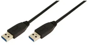 LogiLink USB-A (M) - USB-A (M) černá / Kabel USB 3.0 / 5 Gbit/s / 2 m (CU0039)