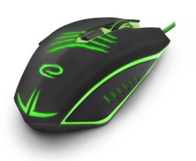 Esperanza EGM209G Claw černo-zelená / herní optická myš / 2400 DPI / USB / 6 tlačítek + kolečko / LED / 1.5 m (EGM209G)