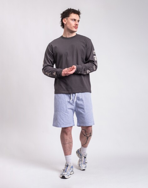 Service Works Seersucker Chef Shorts NAVY STRIPE M
