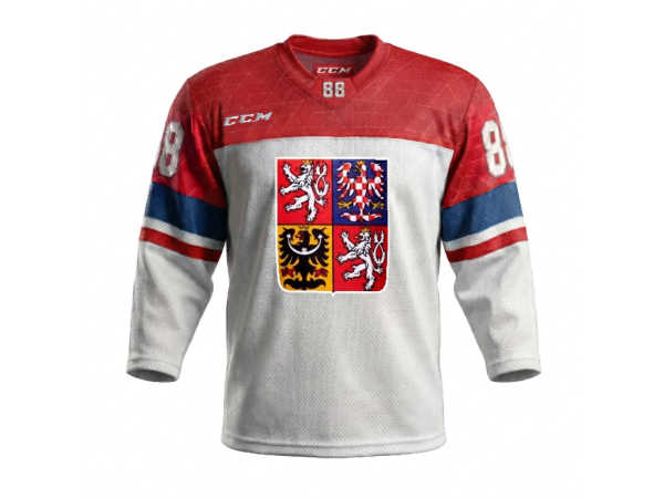 CCM Dres české hokejové reprezentace David Pastrňák Olymp 2026 - bílý Velikost: dětský XXXXS