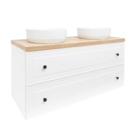 Koupelnová skříňka s krycí deskou Naturel Forli 120x53x46 cm bílá lesk FORLI120BID FORLI120BID