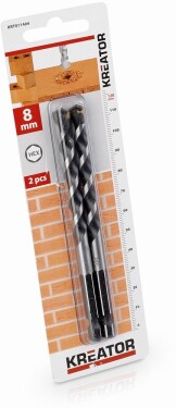 PowerPlus KRT011404 - 2 ks HEX Vrtáků do kamene a zdiva 8.0 x 120 mm