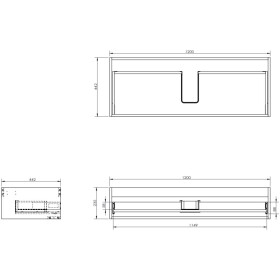 MEXEN/S - Orio koupelnová skříňka 120 cm s umyvadlem Vela, 1 šuplík, černá mat 91A10-12023-1-BF71-W23M71