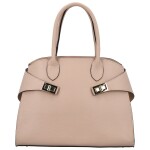 Módní dámská kožená kabelka do ruky Arietta, růžová