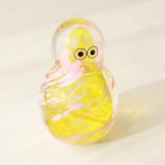 Studio Arhoj Skleněná figurka Crystal Blob Yellow Big Eyes, žlutá barva, sklo