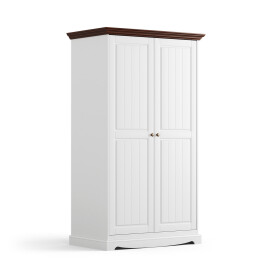 Massivo.cz Šatní skříň Belluno Elegante 2D, dekor bílá-ořech, masiv, borovice