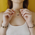 Náramek z citrínu Soléne - chirurgická ocel, Zlatá 16 cm + 2 cm (prodloužení)