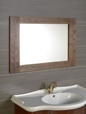 SAPHO - BRAND zrcadlo v dřevěném rámu 100x80cm, mořený smrk BA056S