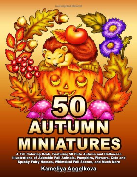 50 Autumn miniatures, antistresové omalovánky, Kameliya Angelkova