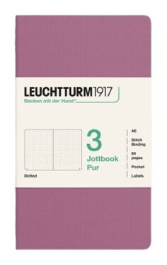 Zápisník Jottbook pur A6, 64l, tečkovaný, Dusty Rose, 3ks