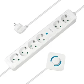 LogiLink LPS271 bílá / Prodlužovací přívod / 6 zásuvek / 1,5 m / nožní vypínač (LPS271)