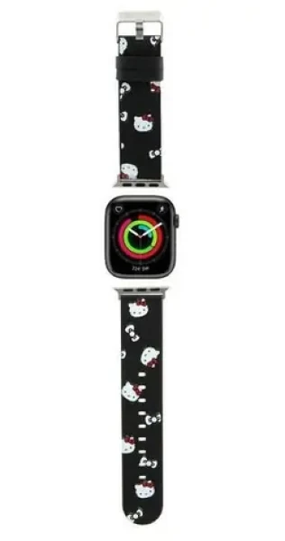 Hello Kitty Heads Bows černá / Řemínek / Apple Watch 38/40/41mm (HKAWMPSAPSK)