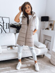 Dámská prošívaná vesta BRITA béžová TY3267 - Dstreet XXL