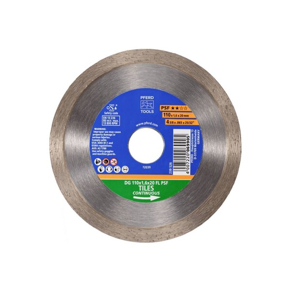 PFERD TOOLS 68300057 DG 110 x 1,6 x 20 FL PSF diamantový řezný kotouč Průměr 110 mm Ø otvoru 20 mm obklady 1 ks