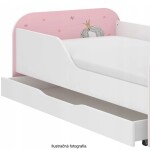 DumDekorace Dětská postel 160 x 80 cm pro dívky s růžovým čelem a pandou