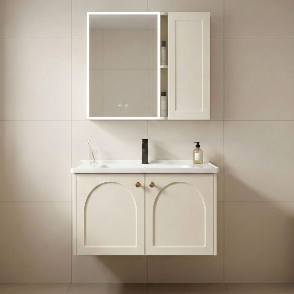 REA - Sada koupelnového nábytku s umyvadlem Denver 60cm Creme REA-M0012