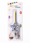 Dortisimo Svíčka žlutá s LED stříbrným podstavcem ve tvaru hvězdy číslo 2